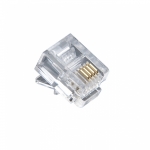 RJ11 Standard Modular Plugs, for Round Cable, Solid (3 prong) Wire