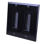 Double Gang Decor Style Brush Bulk Cable Wall Plates (Black)