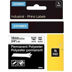 Label, Rhino 3/4" x 18' White, Permanent Poly