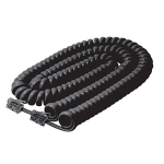 25-ft Telephone Handset Cord, Coiled, BLACK