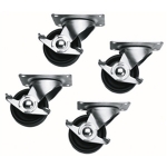 Casters, Slim 5 Series, Locking, 4/Pack