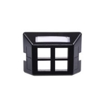 Furniture Plate, 4-Port, Black