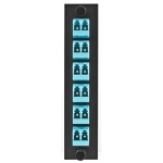 FSP Adapter Panel, LC Duplex, 12-port, Phosphor Bronze, Loaded with 6 Aqua Adapters