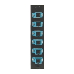 FSP Adapter Panel, SC Simplex, 6-port, Phosphor Bronze, Loaded with 6 Blue Adapters