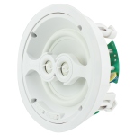 2 Way In-Ceiling Speaker, Dual Voice Coil, 6.5"  White Polypropylene Woofer, Dual 1" Silk  Dome Swivel Tweeters