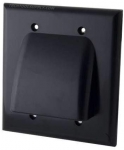 Double Gang Wallplate, Flat Panel TV Bulk Cable (Black)