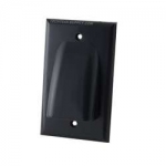 Single Gang Wallplate, Flat Panel TV Bulk Cable (Black)